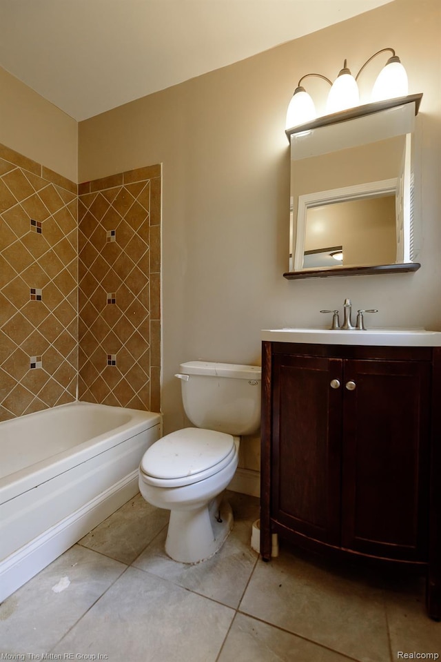 11954 Timken Ave, Warren, MI 48089 - full bathroom with vanity, tile patterned floors, and shower / washtub combination