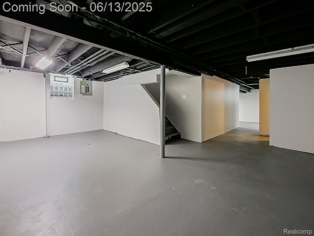22854 Lingemann St, Saint Clair Shores, MI 48080 - basement featuring electric panel and stairway