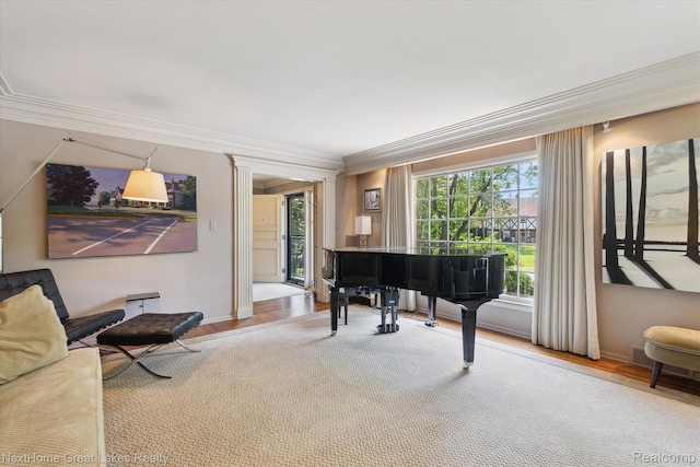 1831 Hampden Rd, Flint, MI 48503 - living area featuring ornamental molding and wood finished floors