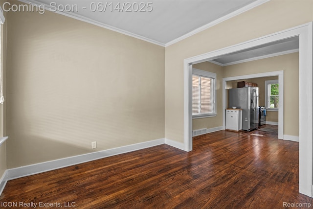 246 E Chesterfield St, Ferndale, MI 48220 - empty room featuring dark wood-style flooring and crown molding