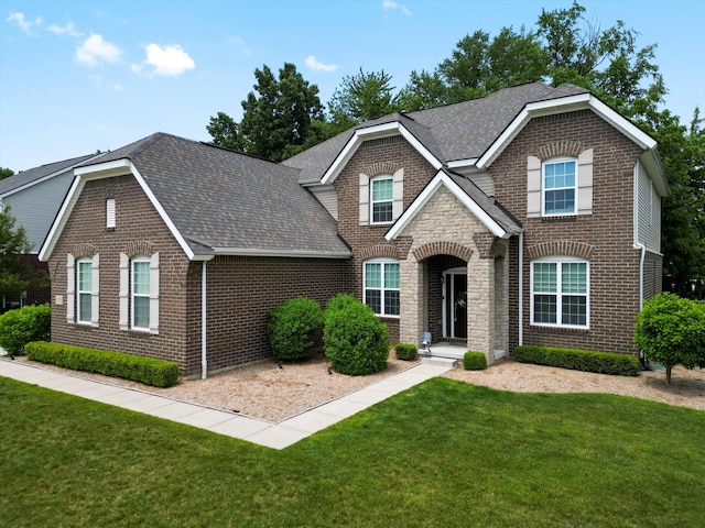 13531 Brampton Ct, Utica, MI 48315 - view of front facade featuring brick siding, roof with shingles, and a front lawn
