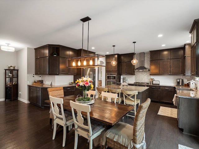 13531 Brampton Ct, Utica, MI 48315 - dining space with dark wood-style floors and recessed lighting