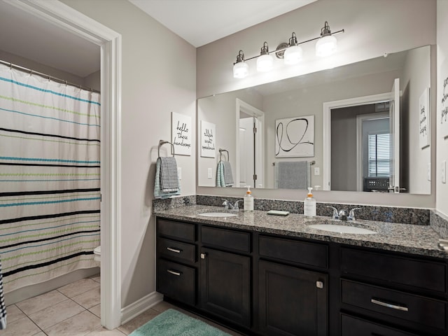 13531 Brampton Ct, Utica, MI 48315 - full bath with double vanity and tile patterned floors