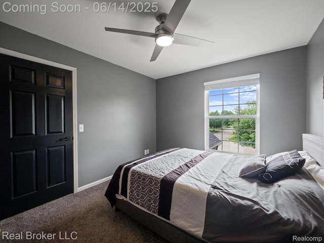 7235 Goldenrod Ct, Brighton, MI 48116 - carpeted bedroom with ceiling fan and baseboards