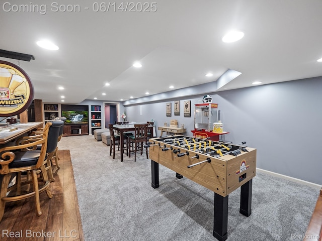 7235 Goldenrod Ct, Brighton, MI 48116 - recreation room featuring carpet floors and recessed lighting