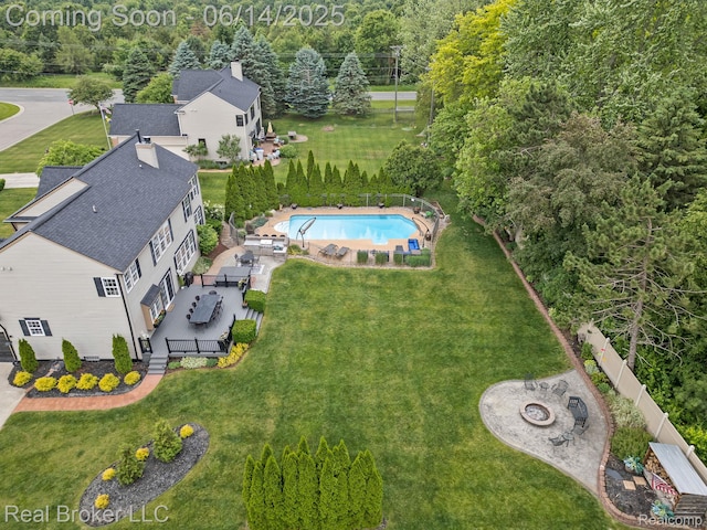7235 Goldenrod Ct, Brighton, MI 48116 - drone / aerial view of a pool