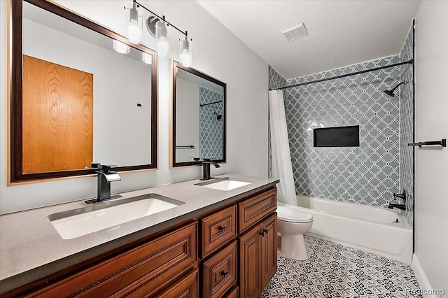 2696 Cedar Key Dr, Lake Orion, MI 48360 - bathroom with double vanity and shower / tub combo with curtain