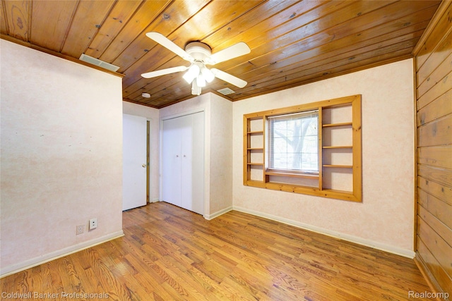 290 Florawood Blvd, Waterford, MI 48327 - spare room featuring wood ceiling, wood finished floors, and a ceiling fan