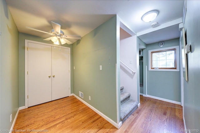 290 Florawood Blvd, Waterford, MI 48327 - interior space with a ceiling fan and wood finished floors
