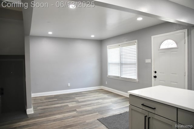 9037 Longacre St, Detroit, MI 48228 - entrance foyer with recessed lighting and wood finished floors
