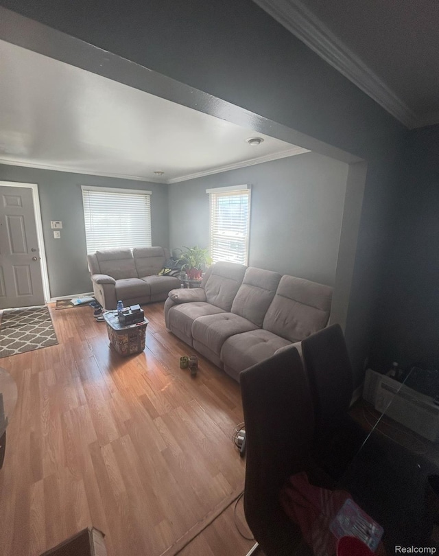 11701 Forrer St, Detroit, MI 48227 - living area with ornamental molding and wood finished floors