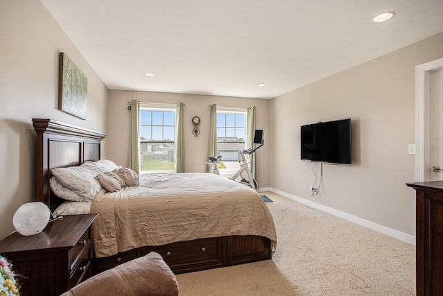 7990 Hemel Ln, Richland, MI 49083 - bedroom with light carpet and recessed lighting
