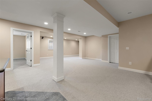 4013 Ardsley Ct, Clarkston, MI 48348 - basement with light carpet and recessed lighting