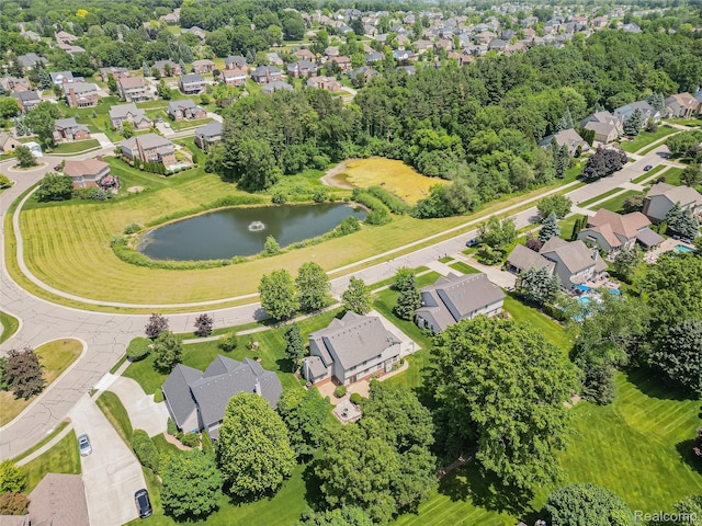 8595 Eastway Dr, White Lake, MI 48386 - aerial perspective of suburban area featuring a large body of water