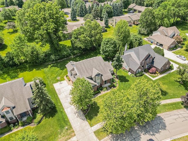 8595 Eastway Dr, White Lake, MI 48386 - aerial view of residential area featuring a tree filled landscape
