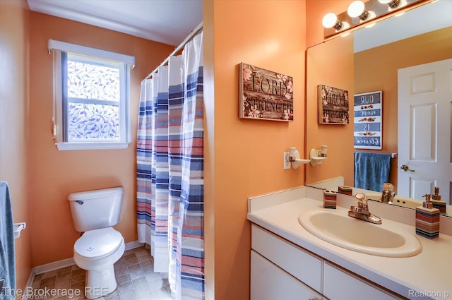 1484 E Baldwin Rd, Grand Blanc, MI 48439 - full bathroom with vanity, curtained shower, and tile patterned flooring