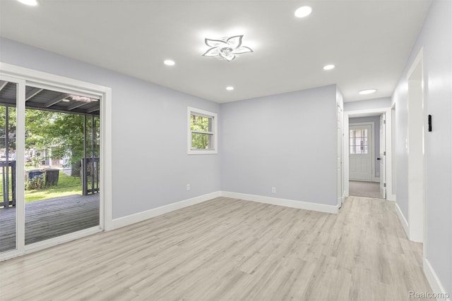 33420 Bentley Ct, Westland, MI 48186 - spare room featuring light wood finished floors and recessed lighting