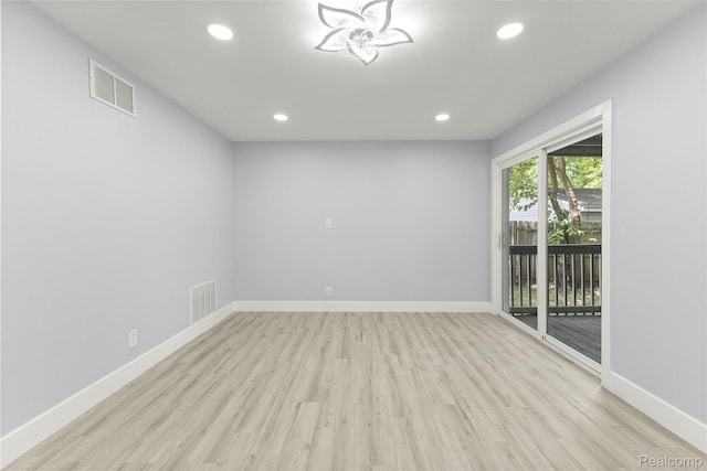 33420 Bentley Ct, Westland, MI 48186 - unfurnished room with light wood-type flooring and recessed lighting
