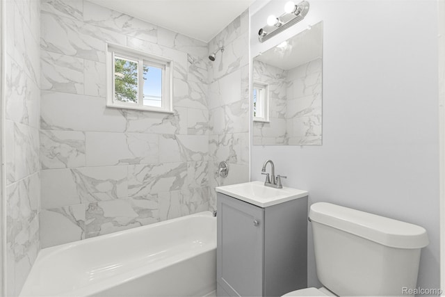 33420 Bentley Ct, Westland, MI 48186 - bathroom with plenty of natural light, vanity, and shower / bath combination