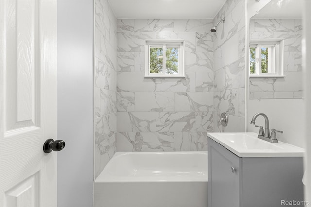 33420 Bentley Ct, Westland, MI 48186 - bathroom with vanity and bathtub / shower combination