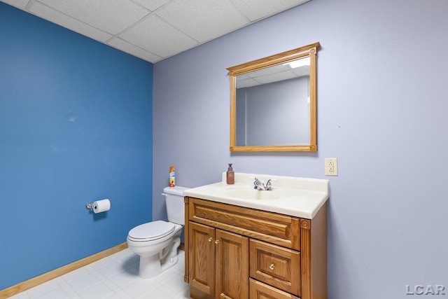838 Stetson St, Tecumseh, MI 49286 - half bath featuring vanity and a paneled ceiling