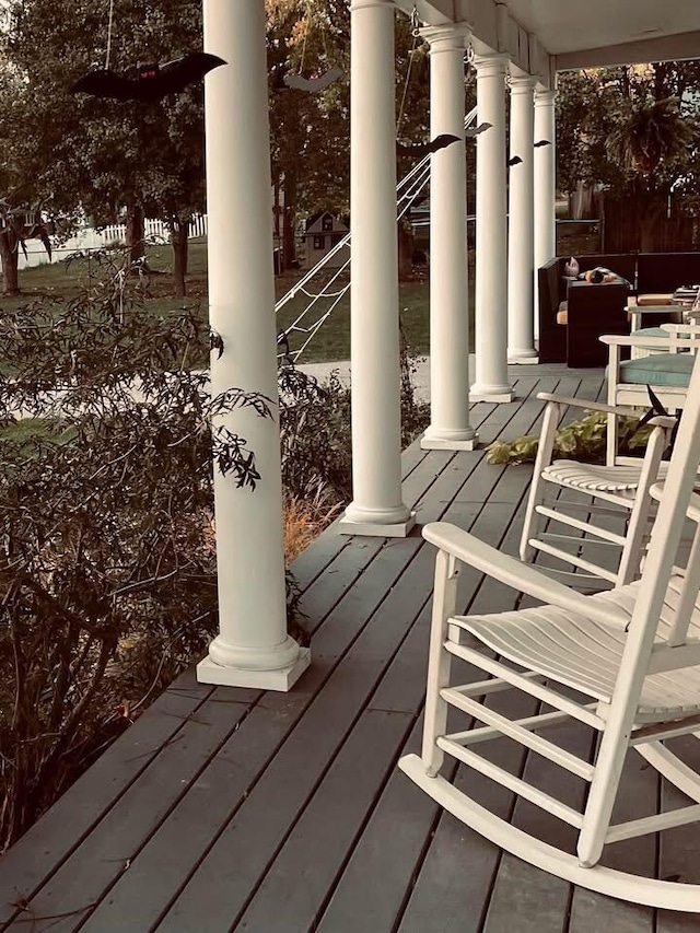 307 N Jefferson St SE, Lowell, MI 49331 - view of wooden porch