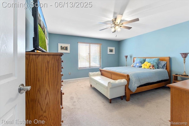 26957 Blue Heron Dr, Flat Rock, MI 48134 - bedroom with carpet floors and a ceiling fan
