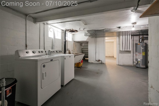 3924 Yorkshire Rd, Detroit, MI 48224 - below grade area featuring separate washer and dryer and water heater