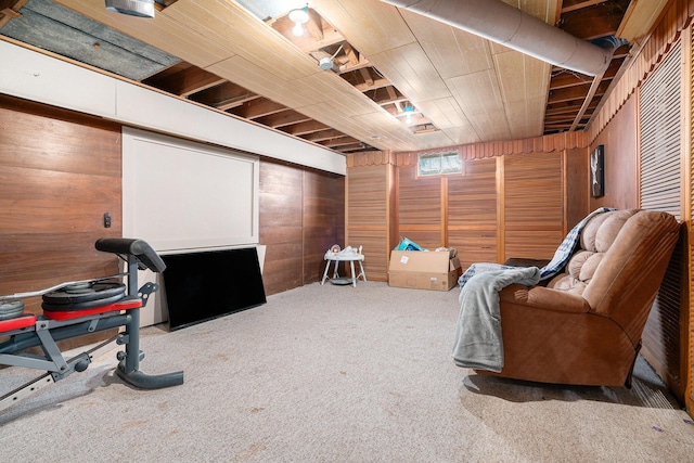 55146 M 51 N, Dowagiac, MI 49047 - sitting room with wood walls and carpet flooring