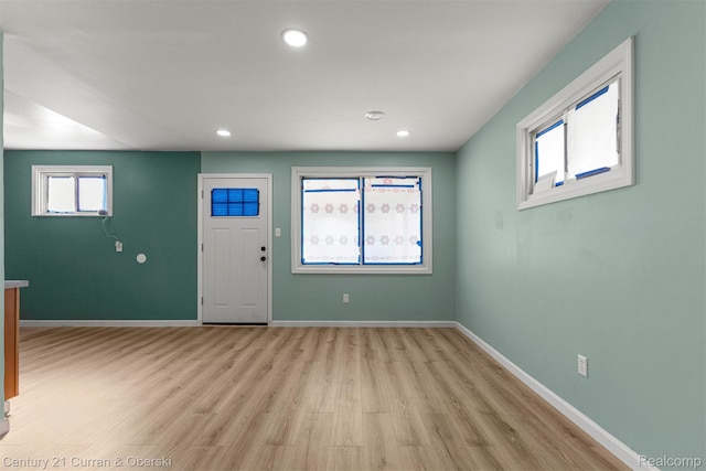 17295 Dora St, Melvindale, MI 48122 - entrance foyer with light wood finished floors and recessed lighting