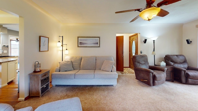 10 Covell Ave NW, Grand Rapids, MI 49504 - living room with ceiling fan and light carpet