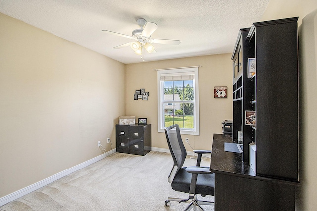7853 Clydesdale Ave, Kalamazoo, MI 49009 - home office featuring ceiling fan and light colored carpet