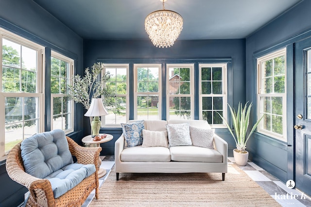 1002 Benjamin Ave SE, Grand Rapids, MI 49506 - sunroom with a chandelier