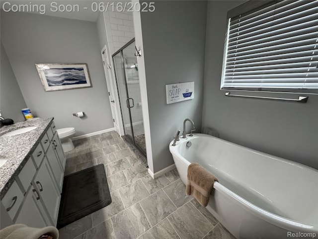 4020 Oak St, Grand Blanc, MI 48439 - full bath featuring vanity, a freestanding bath, and a shower stall