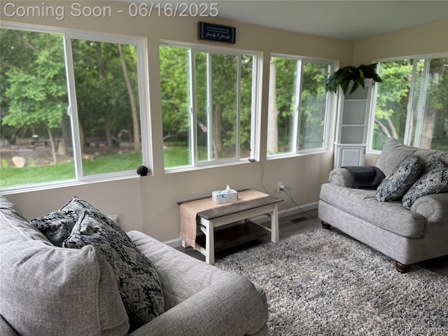 4020 Oak St, Grand Blanc, MI 48439 - living room with baseboards and wood finished floors