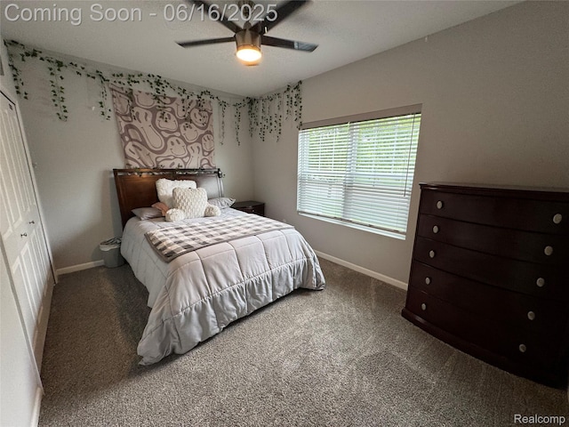 4020 Oak St, Grand Blanc, MI 48439 - bedroom featuring carpet floors and a ceiling fan