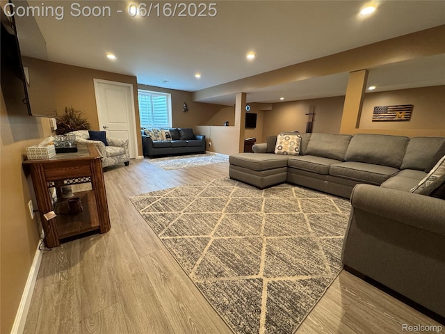 4020 Oak St, Grand Blanc, MI 48439 - living area with wood finished floors and recessed lighting