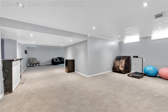 29464 Marshall St, Southfield, MI 48076 - basement featuring carpet floors and recessed lighting