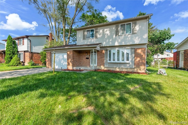 29464 Marshall St, Southfield, MI 48076 - colonial-style house with brick siding, a garage, and concrete driveway