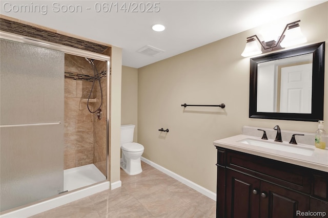 13563 Trotters Ln, Sterling Heights, MI 48313 - full bath featuring vanity, a shower stall, recessed lighting, and marble finish floors