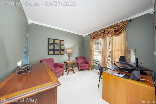 1768 Carriage Hl, Commerce Twp, MI 48382 - office with crown molding and carpet floors