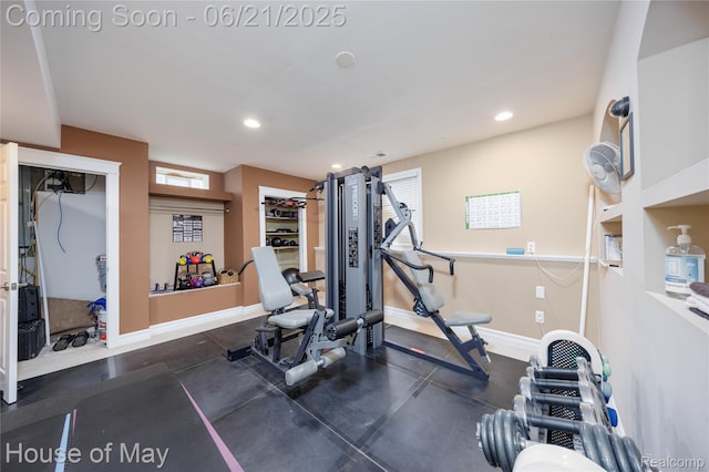 1768 Carriage Hl, Commerce Twp, MI 48382 - exercise room featuring baseboards and recessed lighting