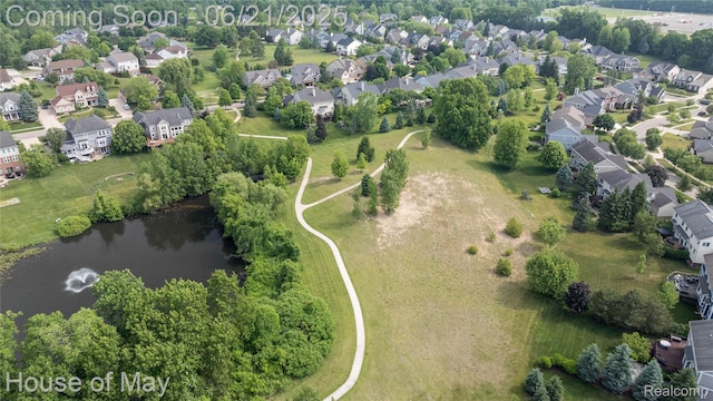 1768 Carriage Hl, Commerce Twp, MI 48382 - aerial view of property and surrounding area featuring a large body of water and nearby suburban area