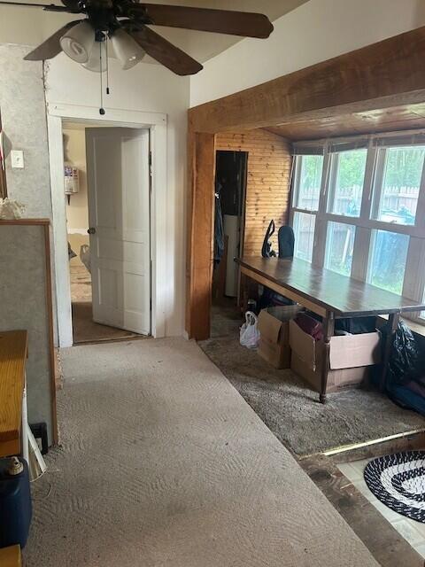 844 N Oak St, Evart, MI 49631 - carpeted dining area featuring ceiling fan