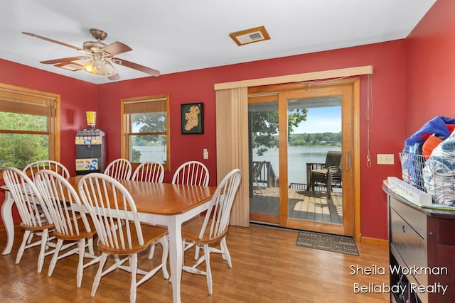 1725 Ottawa Trl, Hastings, MI 49058 - dining room featuring plenty of natural light, wood finished floors, and ceiling fan