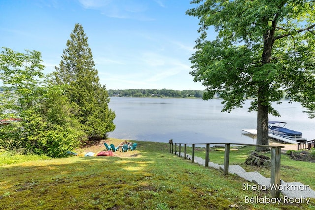 1725 Ottawa Trl, Hastings, MI 49058 - water view featuring a dock
