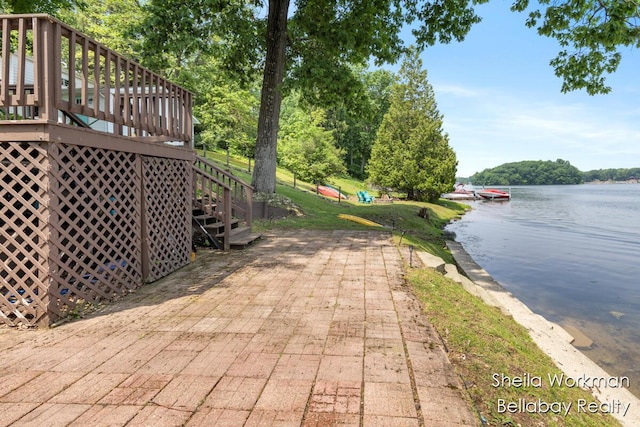1725 Ottawa Trl, Hastings, MI 49058 - view of patio with a deck with water view and a dock