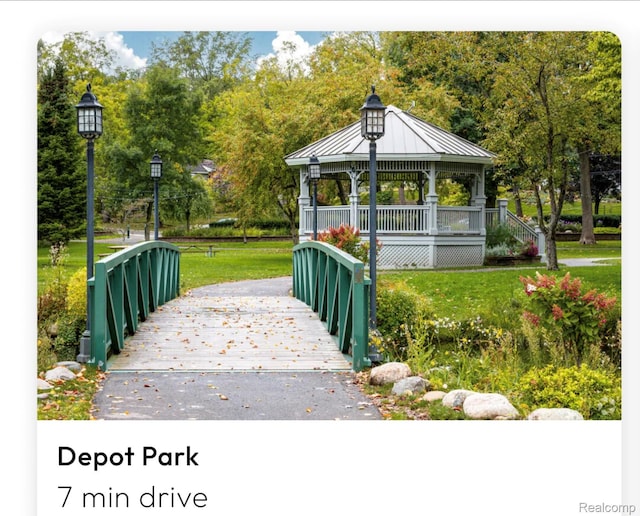 4960 Paula Ave, Clarkston, MI 48346 - view of community featuring a gazebo and a lawn