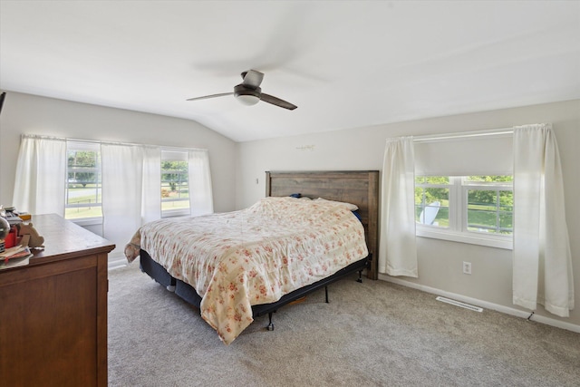 14747 A Dr N, Marshall, MI 49068 - bedroom with carpet flooring, lofted ceiling, and a ceiling fan