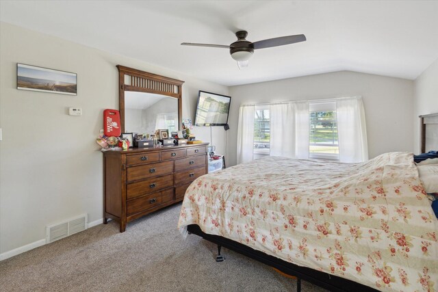 14747 A Dr N, Marshall, MI 49068 - bedroom with carpet, lofted ceiling, and a ceiling fan